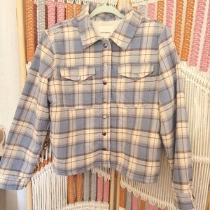 NWT Lucky Brand Plaid Snap Button Jacket